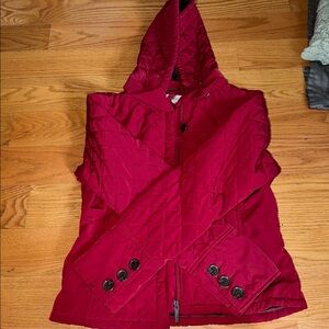 Calvin Klein Red quilted coat